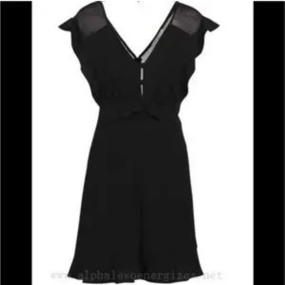 SANDRO PARIS Black V-Neck Sheath Mini Dress size 1